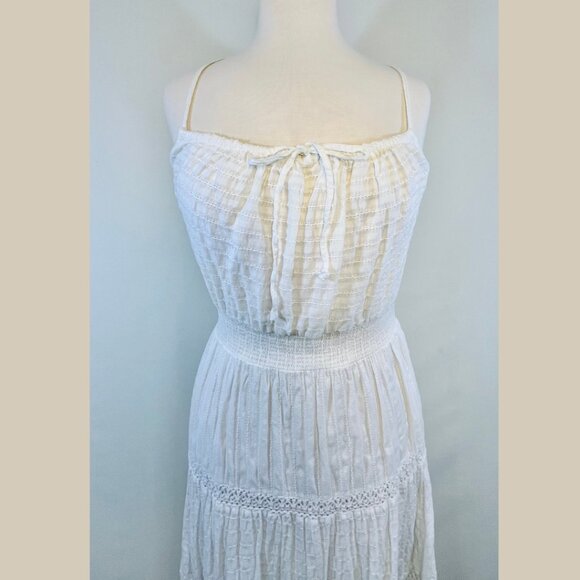 DKNY Jeans White Cotton Midi-Calf Length Sundress - Size M - Picture 7 of 15